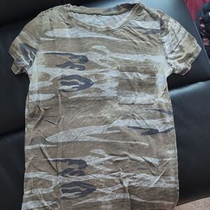 Zoe + Liv Camouflage Short Sleeve Tee - Brown and Gray